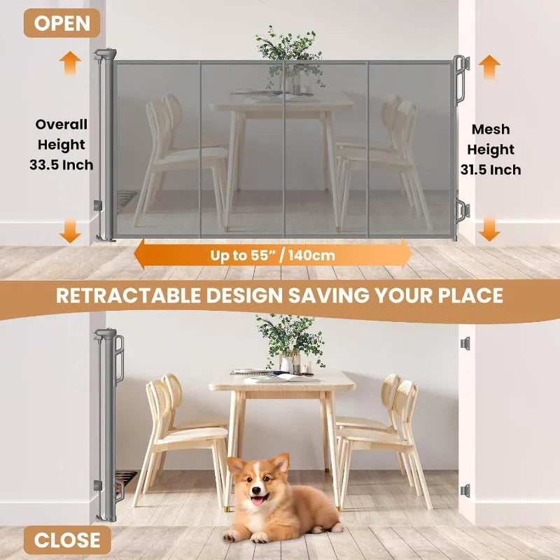 Reinforced Retractable Pet Gate