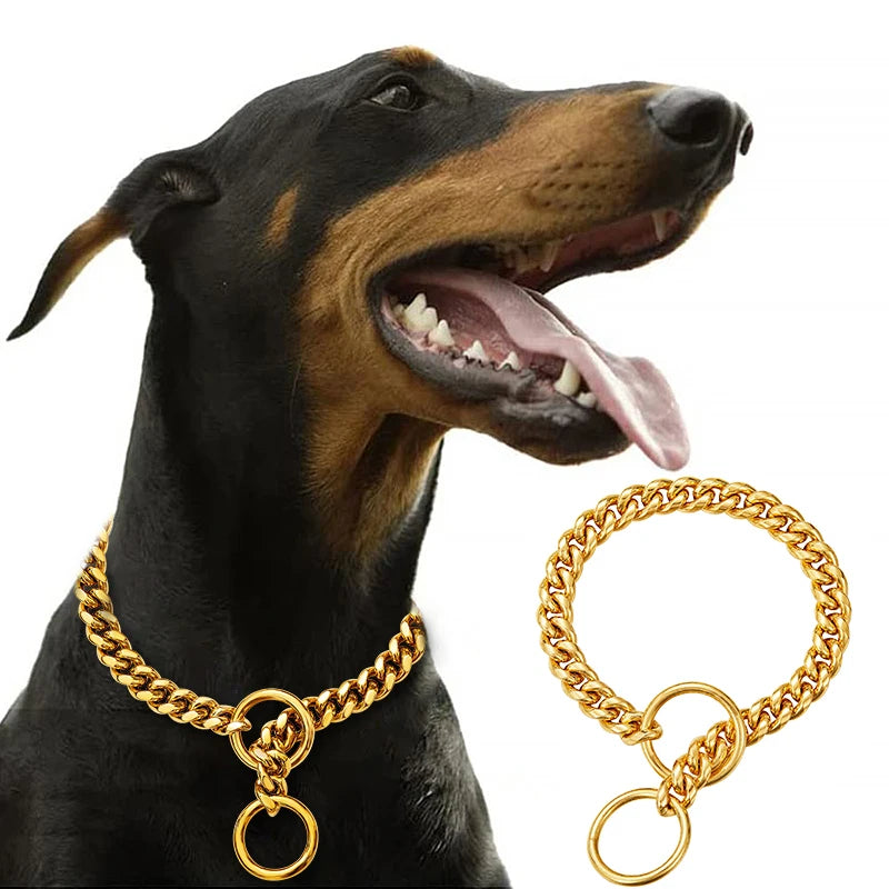 Gold Cuban Dog Collar