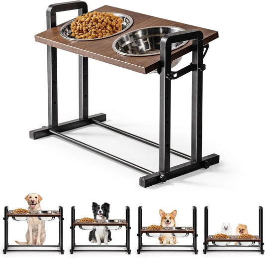 Height Adjustable Raised Dog Bowls