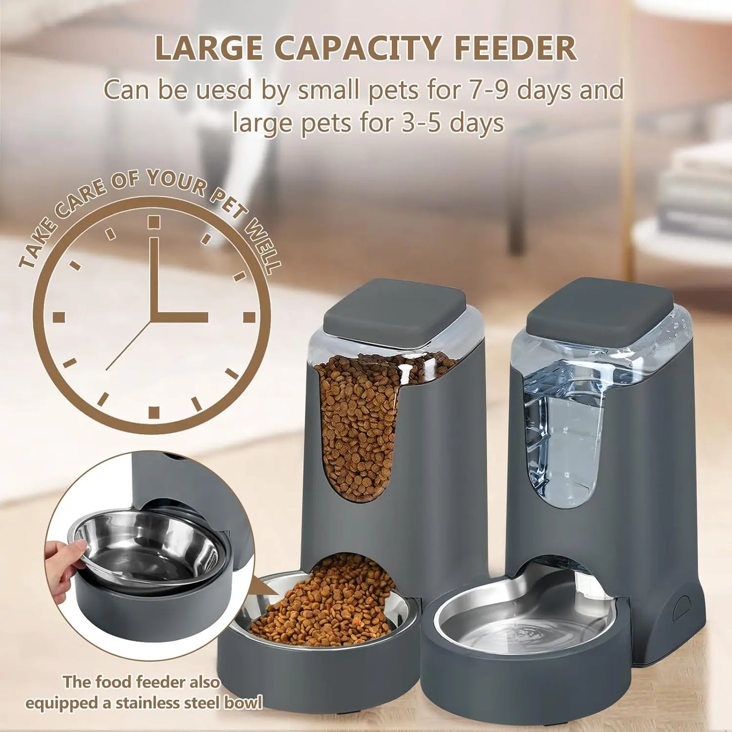 Automatic Pet Feeder and Water Dispenser