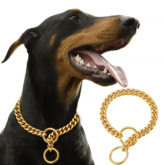 Gold Cuban Dog Collar